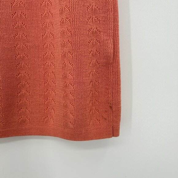 TOMMY BAHAMA Orange Silk Blend Textured Sleeveless Preppy Blouse Top Size Medium - Picture 5 of 5